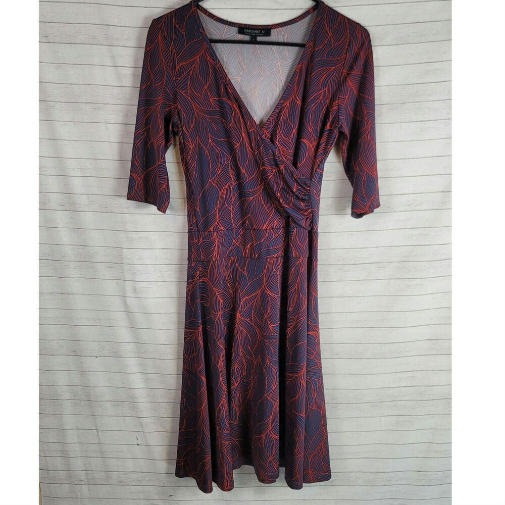 MARGARET M. FAUX WRAP DRESS, SZ SMALL
